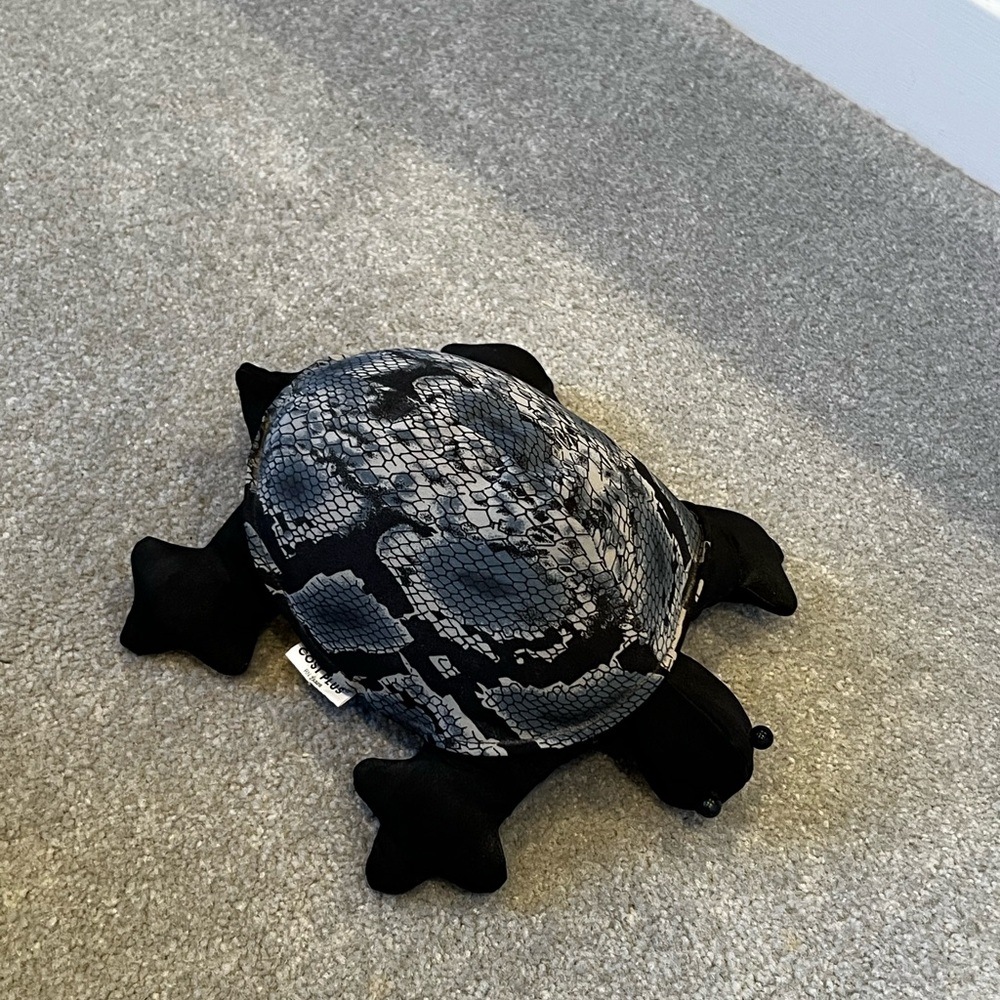 Vintage Cost Plus Blue & Black Turtle Bean Bag Plushie Stuffed Animal - Picture 2 of 11